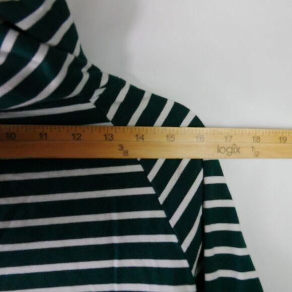 Ampersand Ave Womens Size M Green Striped Gray DoubleHood Sweatshirt - Picture 10 of 14